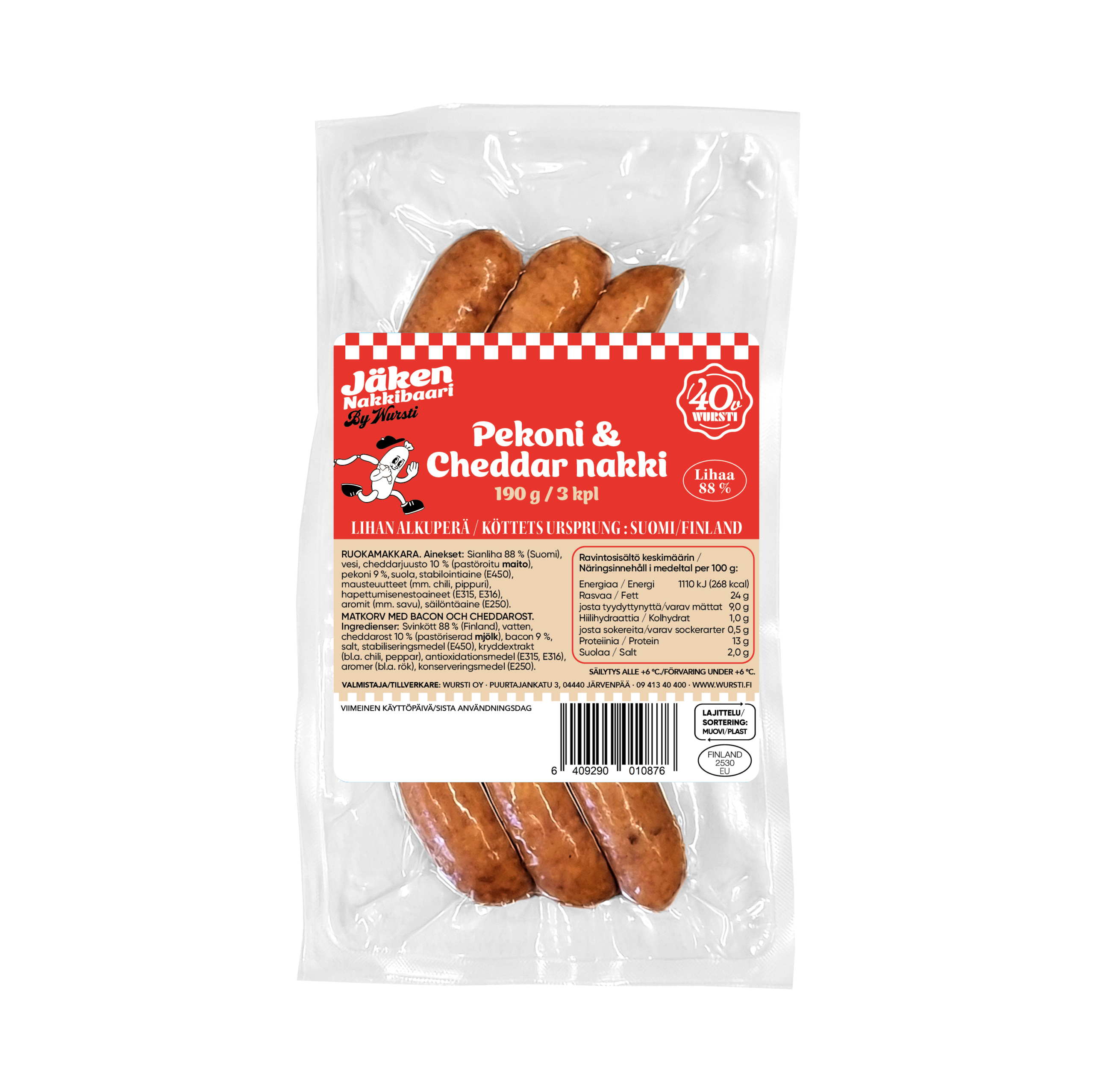 Pekoni & cheddar nakki 190g