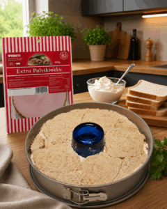 Voileipäkakun kokoaminen