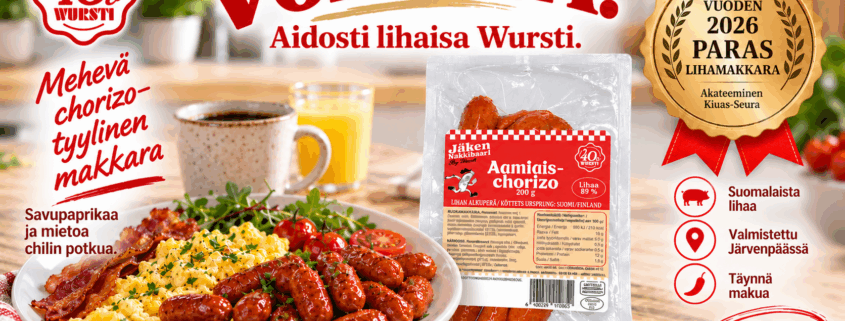 Wurstin Aamiaischorizo on vuoden 2026 paras lihamakkara – palkittua makkaraosaamista jo viidettä vuotta peräkkäin